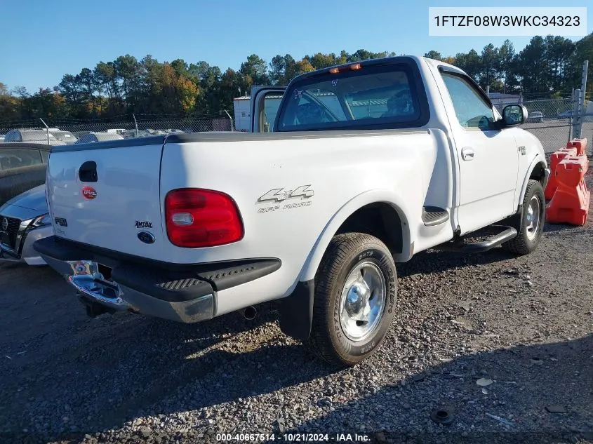 1998 Ford F-150 Lariat/Standard/Xl/Xlt VIN: 1FTZF08W3WKC34323 Lot: 40667514