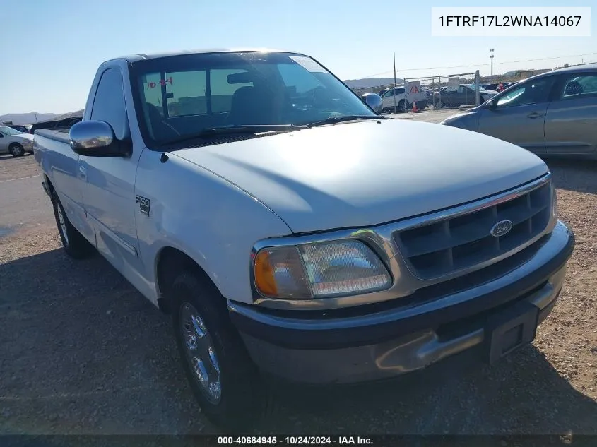 1998 Ford F-150 Lariat/Standard/Xl/Xlt VIN: 1FTRF17L2WNA14067 Lot: 40684945