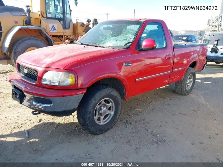 1998 Ford F-150 Standard/Xl/Xlt VIN: 1FTZF1829WNB34972 Lot: 40711839