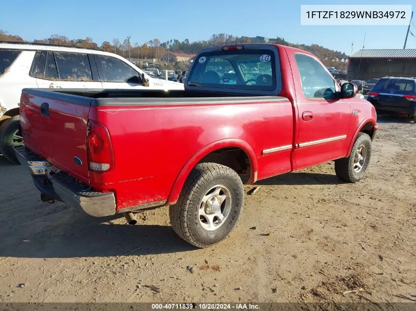 1998 Ford F-150 Standard/Xl/Xlt VIN: 1FTZF1829WNB34972 Lot: 40711839