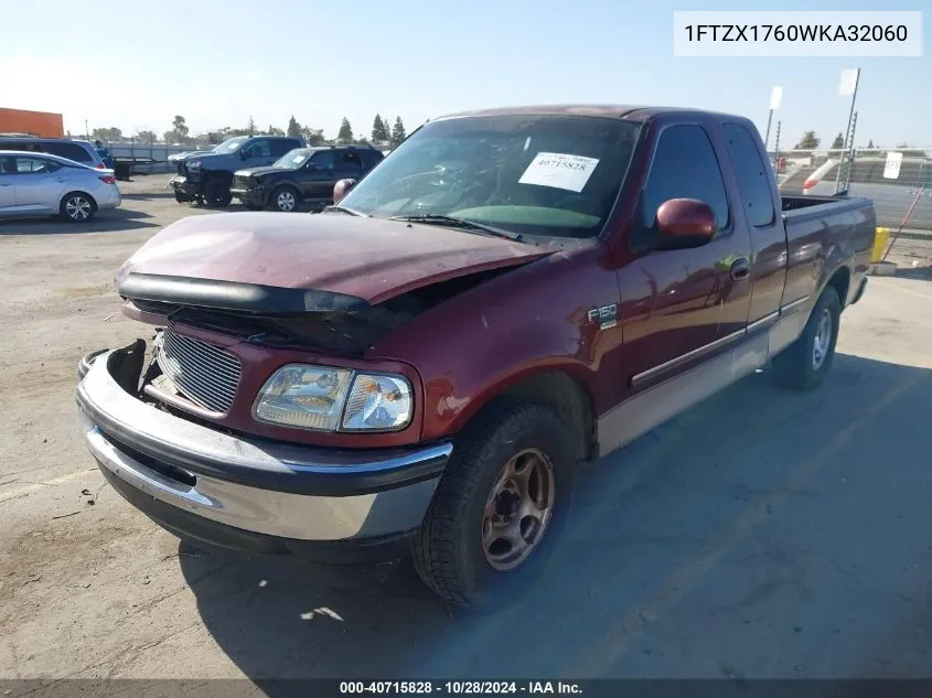 1998 Ford F-150 Lariat/Standard/Xl/Xlt VIN: 1FTZX1760WKA32060 Lot: 40715828