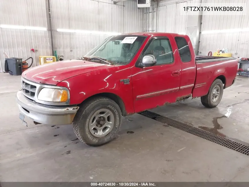 1998 Ford F-150 Lariat/Standard/Xl/Xlt VIN: 1FTZX1761WKB08028 Lot: 40724830