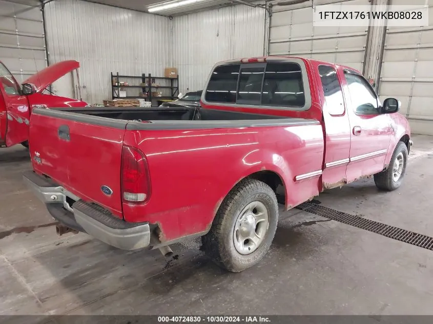 1998 Ford F-150 Lariat/Standard/Xl/Xlt VIN: 1FTZX1761WKB08028 Lot: 40724830