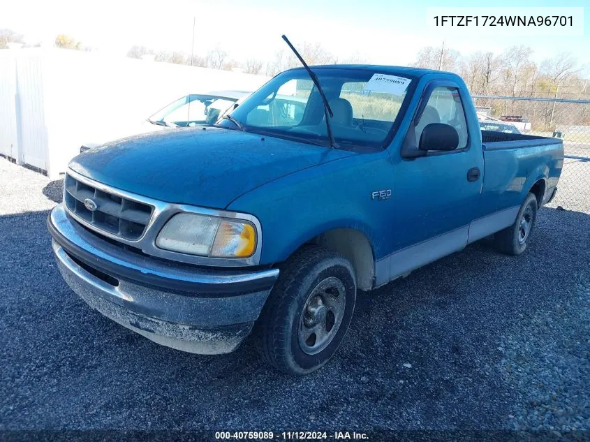 1998 Ford F-150 Standard/Xl/Xlt VIN: 1FTZF1724WNA96701 Lot: 40759089