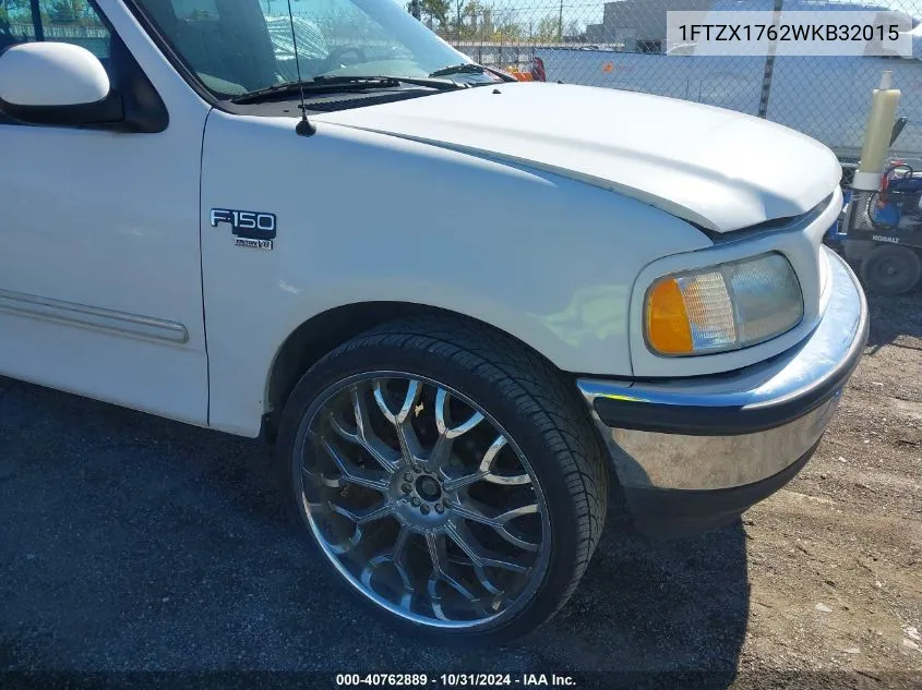 1998 Ford F-150 Lariat/Standard/Xl/Xlt VIN: 1FTZX1762WKB32015 Lot: 40762889