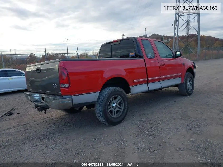 1998 Ford F-150 Lariat/Standard/Xl/Xlt VIN: 1FTRX18L7WNA30163 Lot: 40782661