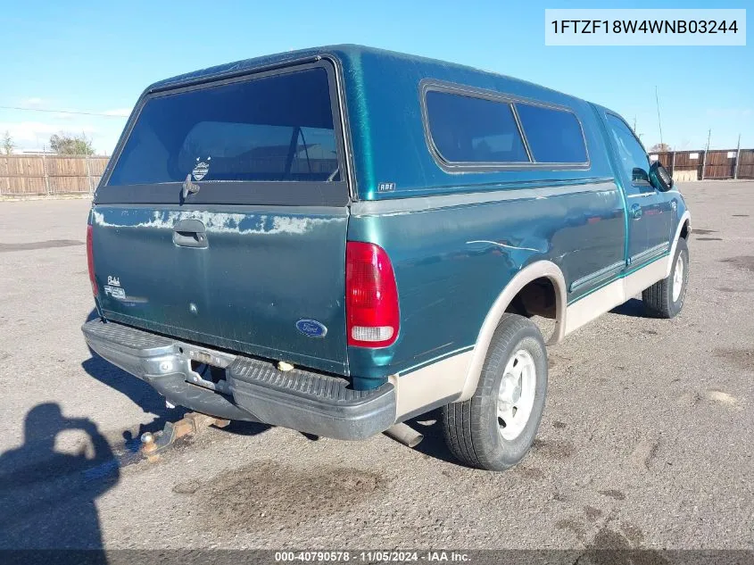 1998 Ford F-150 Lariat/Standard/Xl/Xlt VIN: 1FTZF18W4WNB03244 Lot: 40790578