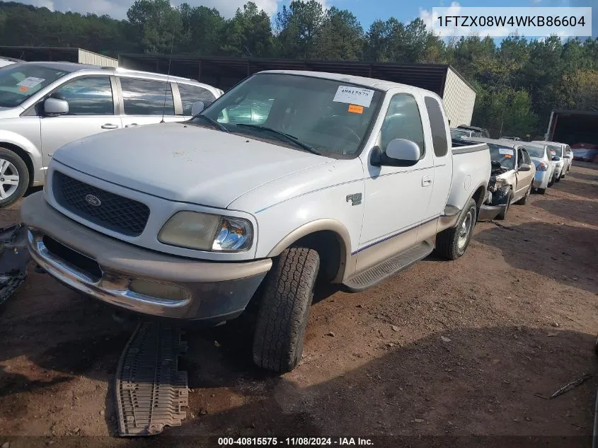 1998 Ford F-150 Lariat/Xl/Xlt VIN: 1FTZX08W4WKB86604 Lot: 40815575