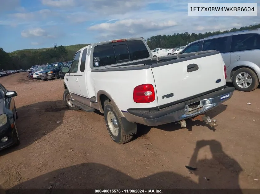 1998 Ford F-150 Lariat/Xl/Xlt VIN: 1FTZX08W4WKB86604 Lot: 40815575