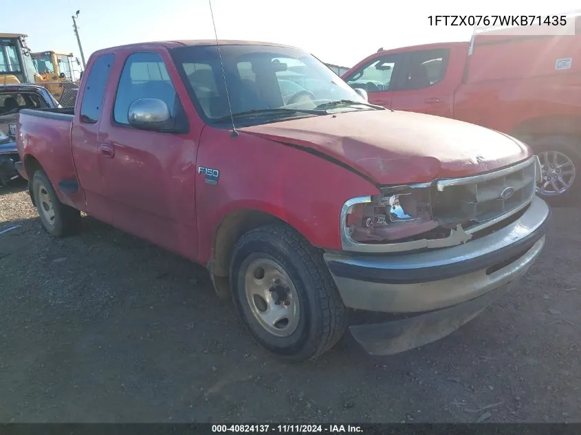 1998 Ford F-150 Lariat/Xl/Xlt VIN: 1FTZX0767WKB71435 Lot: 40824137