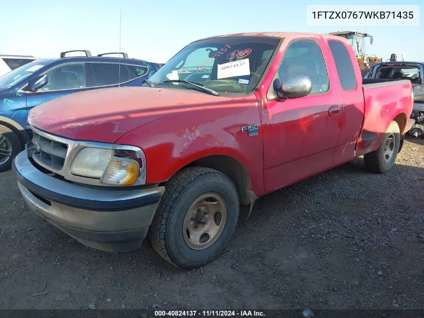 1998 Ford F-150 Lariat/Xl/Xlt VIN: 1FTZX0767WKB71435 Lot: 40824137