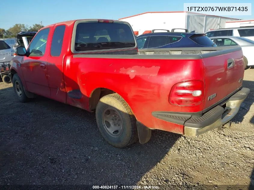 1998 Ford F-150 Lariat/Xl/Xlt VIN: 1FTZX0767WKB71435 Lot: 40824137