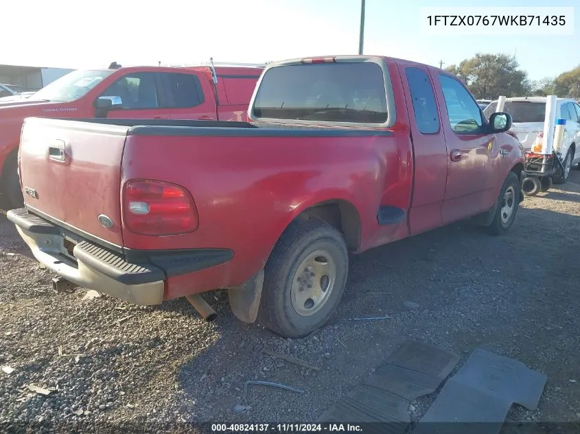 1998 Ford F-150 Lariat/Xl/Xlt VIN: 1FTZX0767WKB71435 Lot: 40824137