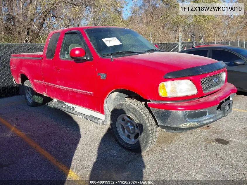 1998 Ford F-150 Lariat/Standard/Xl/Xlt VIN: 1FTZX18W2WKC19010 Lot: 40915932