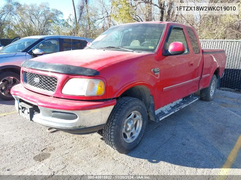 1998 Ford F-150 Lariat/Standard/Xl/Xlt VIN: 1FTZX18W2WKC19010 Lot: 40915932