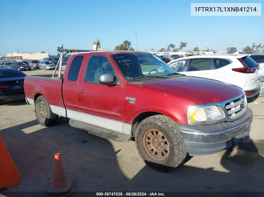 1999 Ford F-150 Lariat/Xl/Xlt VIN: 1FTRX17L1XNB41214 Lot: 39747039