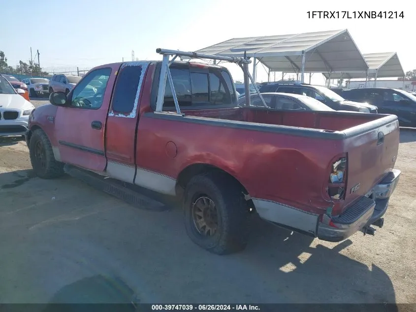 1999 Ford F-150 Lariat/Xl/Xlt VIN: 1FTRX17L1XNB41214 Lot: 39747039