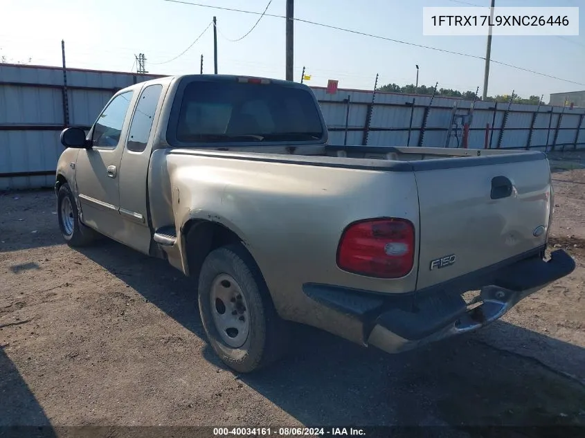 1999 Ford F-150 Lariat/Xl/Xlt VIN: 1FTRX17L9XNC26446 Lot: 40034161