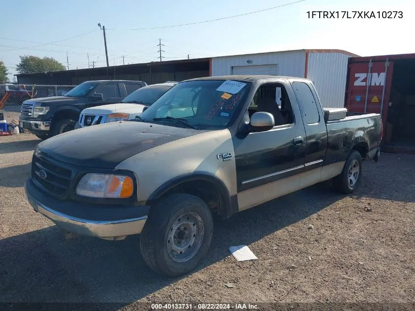 1999 Ford F-150 Lariat/Xl/Xlt VIN: 1FTRX17L7XKA10273 Lot: 40133731