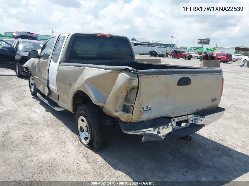 1999 Ford F-150 Lariat/Work Series/Xl/Xlt VIN: 1FTRX17W1XNA22539 Lot: 40212476