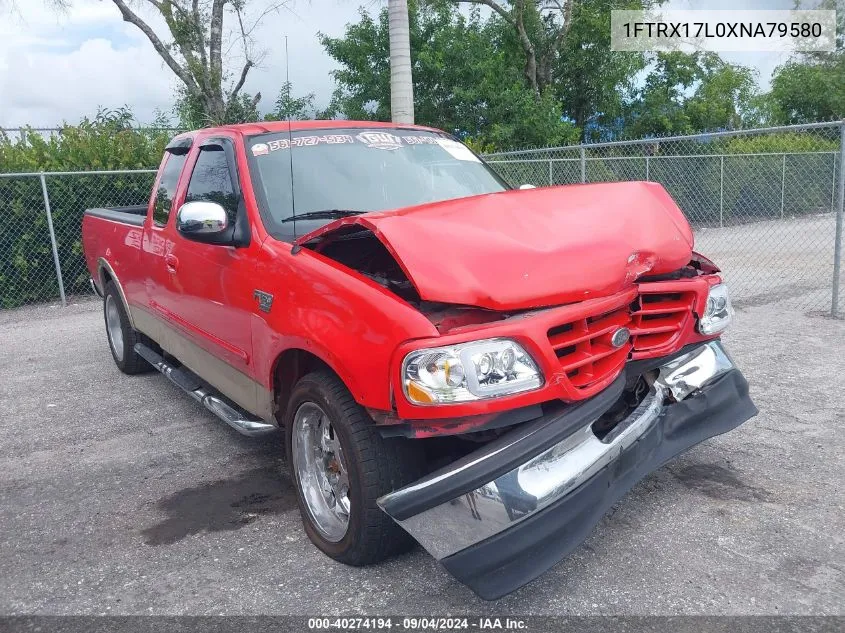 1999 Ford F-150 Lariat/Xl/Xlt VIN: 1FTRX17L0XNA79580 Lot: 40274194