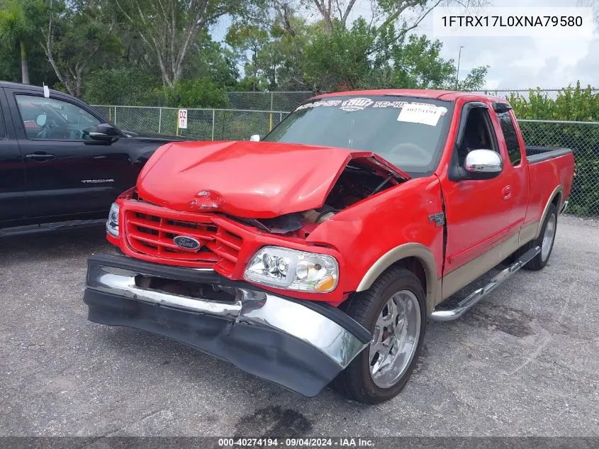 1999 Ford F-150 Lariat/Xl/Xlt VIN: 1FTRX17L0XNA79580 Lot: 40274194