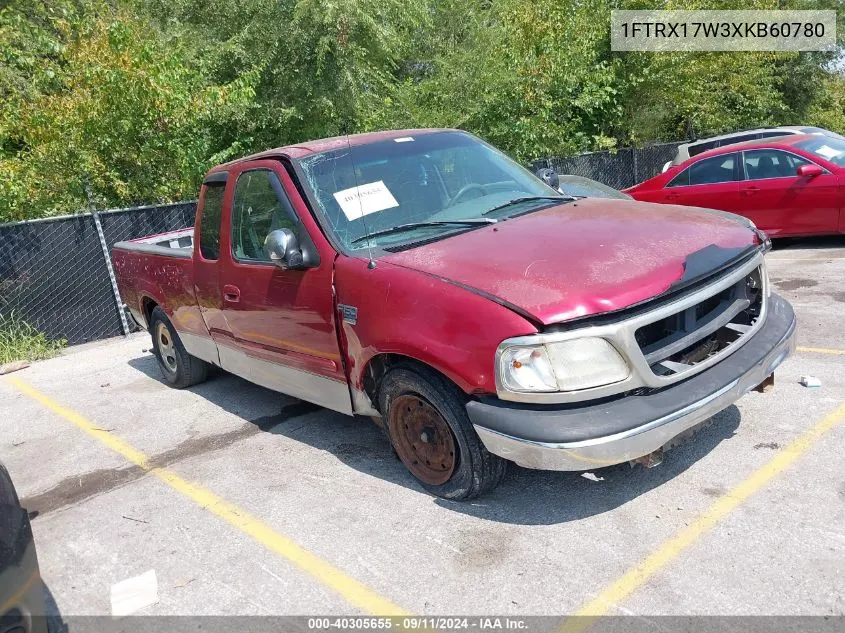 1999 Ford F-150 Lariat/Work Series/Xl/Xlt VIN: 1FTRX17W3XKB60780 Lot: 40305655