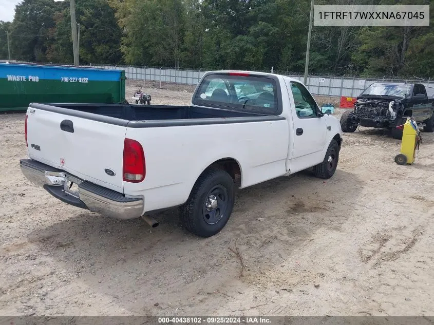 1999 Ford F-150 Lariat/Work Series/Xl/Xlt VIN: 1FTRF17WXXNA67045 Lot: 40438102