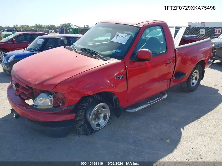 1999 Ford F-150 Xl/Xlt VIN: 1FTZF0729XKA75498 Lot: 40455110