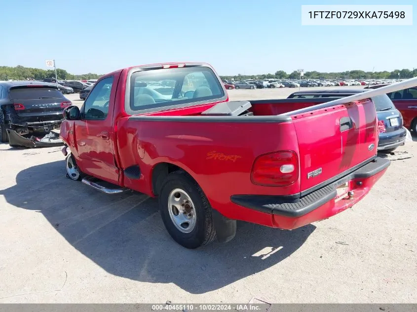 1999 Ford F-150 Xl/Xlt VIN: 1FTZF0729XKA75498 Lot: 40455110