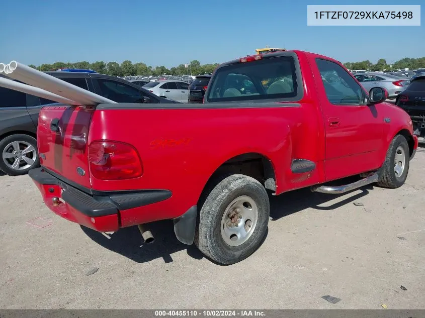 1999 Ford F-150 Xl/Xlt VIN: 1FTZF0729XKA75498 Lot: 40455110