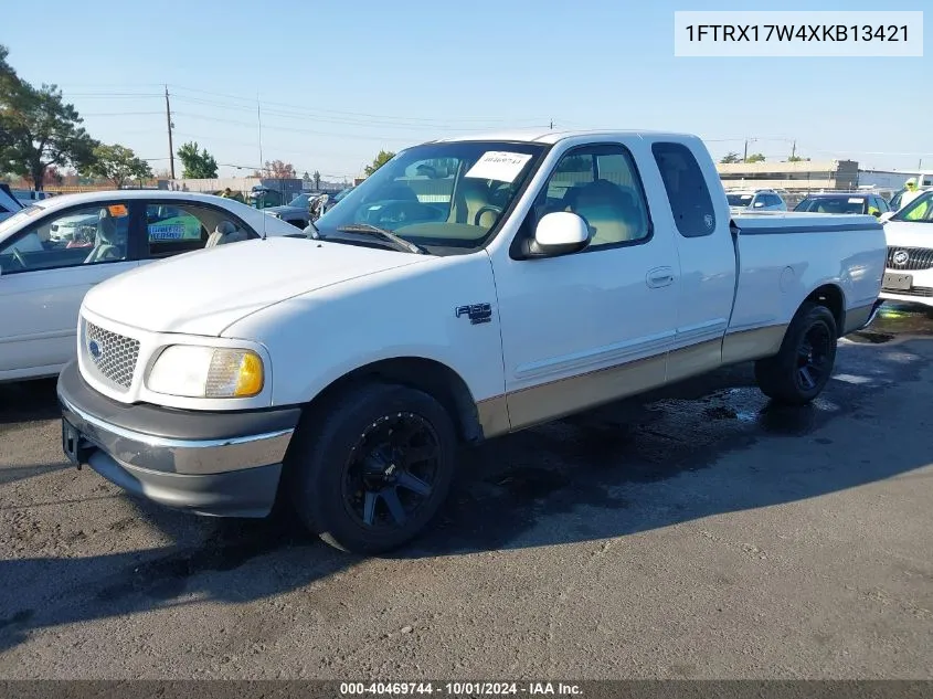 1999 Ford F150 VIN: 1FTRX17W4XKB13421 Lot: 40469744