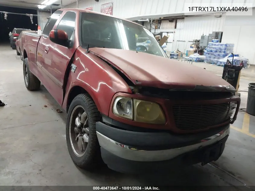 1999 Ford F-150 Lariat/Xl/Xlt VIN: 1FTRX17L1XKA40496 Lot: 40473647