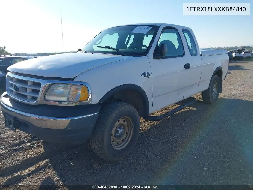 1999 Ford F-150 Lariat/Xl/Xlt VIN: 1FTRX18LXXKB84840 Lot: 40482830