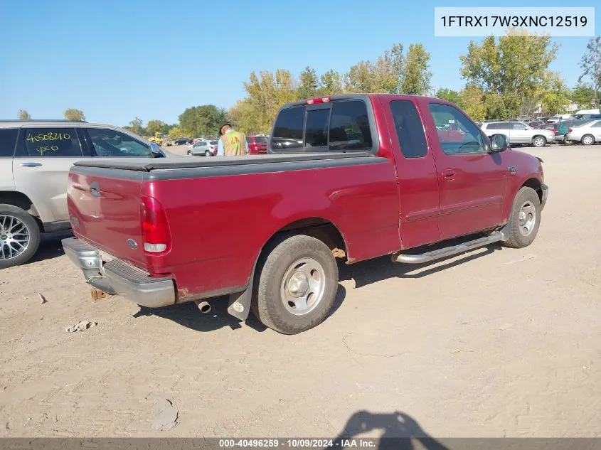 1999 Ford F-150 Lariat/Work Series/Xl/Xlt VIN: 1FTRX17W3XNC12519 Lot: 40496259