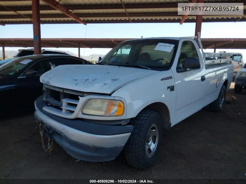 1999 Ford F-150 Lariat/Work Series/Xl/Xlt VIN: 1FTRF17Z7XKB95724 Lot: 40508296