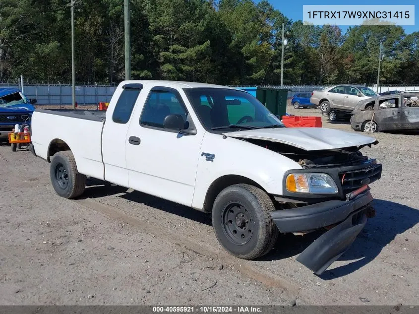 1999 Ford F-150 Lariat/Work Series/Xl/Xlt VIN: 1FTRX17W9XNC31415 Lot: 40595921