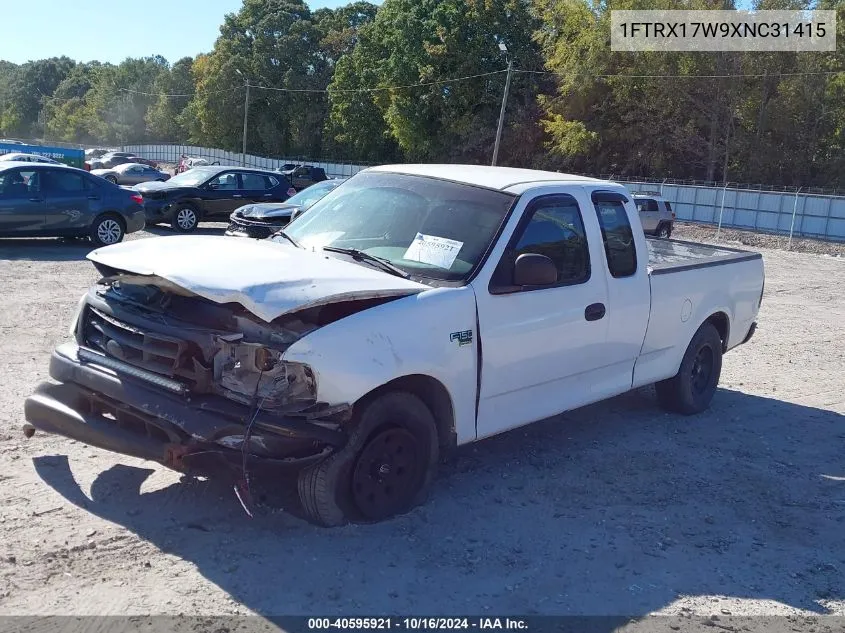 1999 Ford F-150 Lariat/Work Series/Xl/Xlt VIN: 1FTRX17W9XNC31415 Lot: 40595921