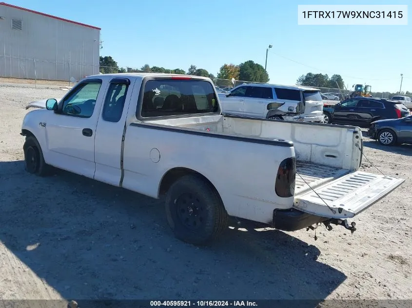 1999 Ford F-150 Lariat/Work Series/Xl/Xlt VIN: 1FTRX17W9XNC31415 Lot: 40595921