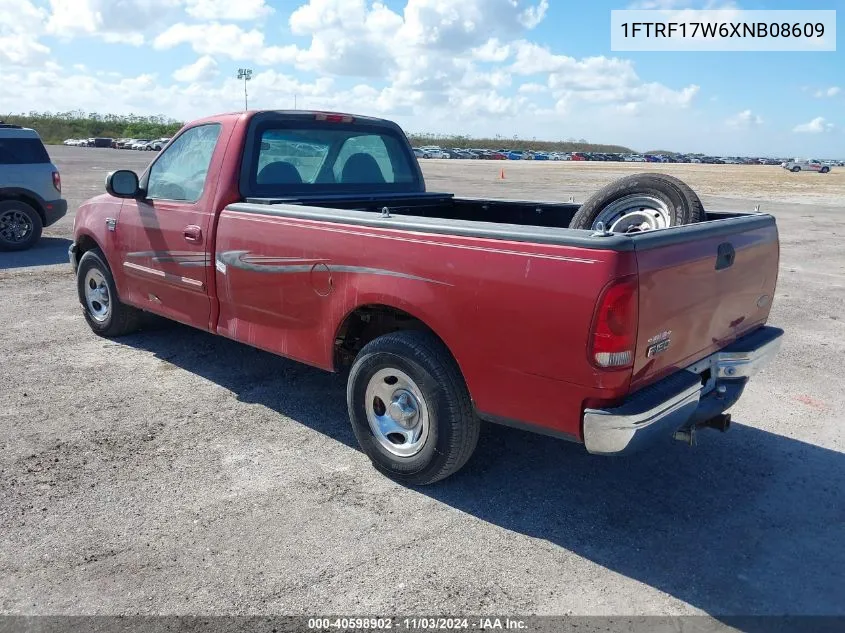 1999 Ford F150 VIN: 1FTRF17W6XNB08609 Lot: 40598902