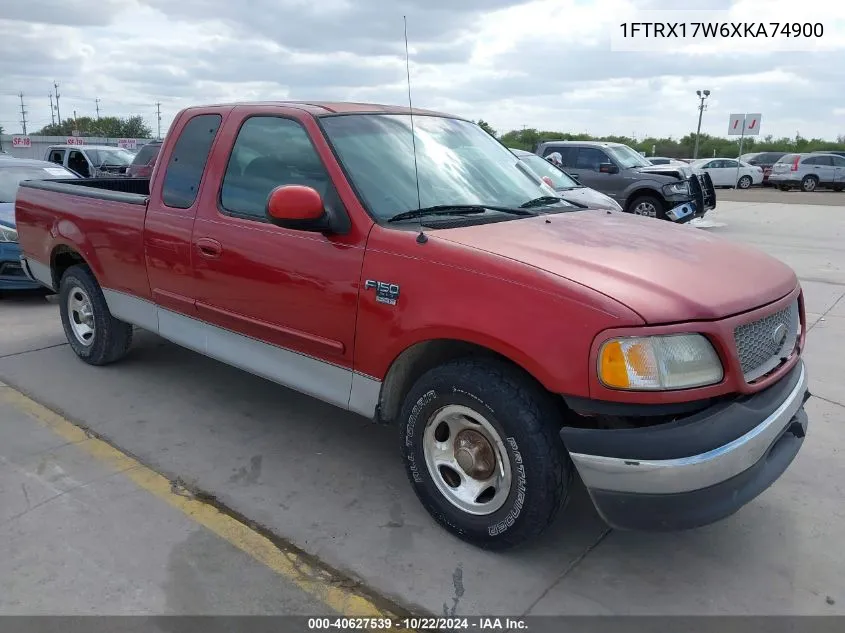 1999 Ford F-150 Lariat/Work Series/Xl/Xlt VIN: 1FTRX17W6XKA74900 Lot: 40627539