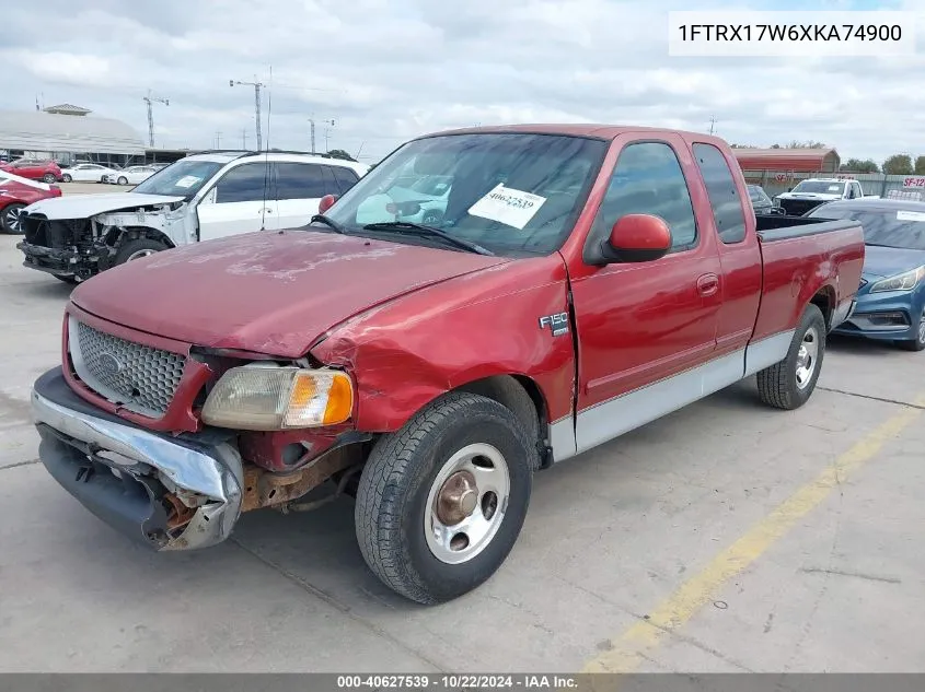 1999 Ford F-150 Lariat/Work Series/Xl/Xlt VIN: 1FTRX17W6XKA74900 Lot: 40627539