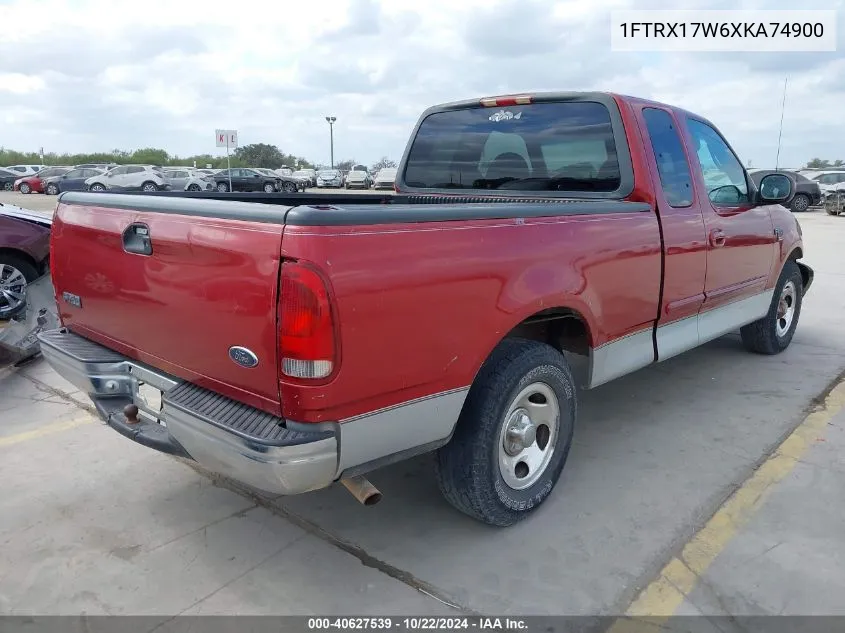 1999 Ford F-150 Lariat/Work Series/Xl/Xlt VIN: 1FTRX17W6XKA74900 Lot: 40627539