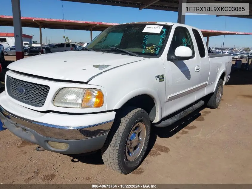 1999 Ford F-150 Lariat/Xl/Xlt VIN: 1FTRX18L9XKC03085 Lot: 40673764