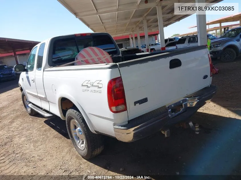 1999 Ford F-150 Lariat/Xl/Xlt VIN: 1FTRX18L9XKC03085 Lot: 40673764