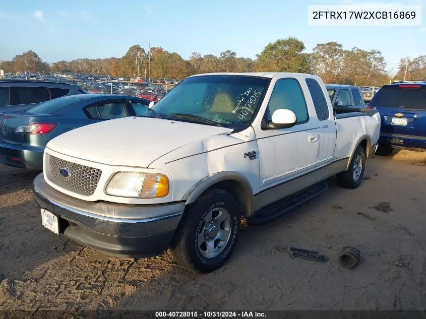 1999 Ford F-150 Lariat/Work Series/Xl/Xlt VIN: 2FTRX17W2XCB16869 Lot: 40728015