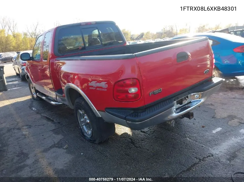 1999 Ford F-150 Lariat/Xl/Xlt VIN: 1FTRX08L6XKB48301 Lot: 40758279