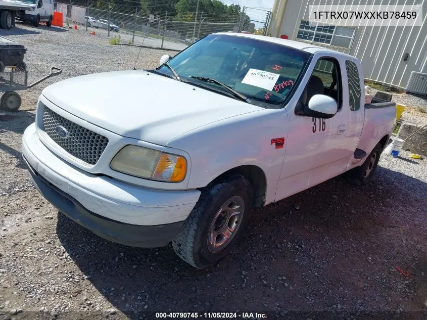 1999 Ford F-150 Lariat/Work Series/Xl/Xlt VIN: 1FTRX07WXXKB78459 Lot: 40790745