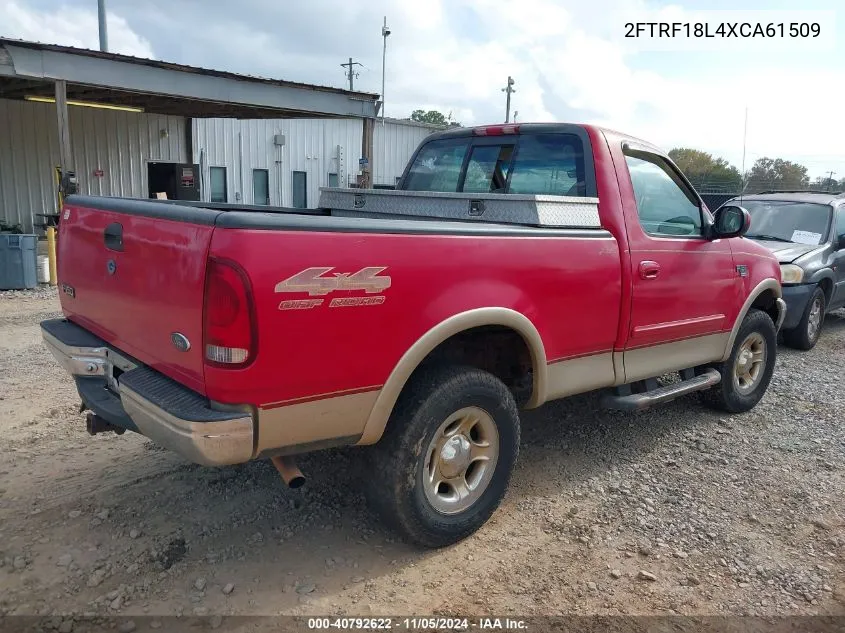 1999 Ford F-150 Lariat/Work Series/Xl/Xlt VIN: 2FTRF18L4XCA61509 Lot: 40792622