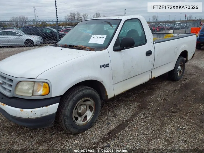 1999 Ford F150 VIN: 1FTZF172XXKA70526 Lot: 40797069